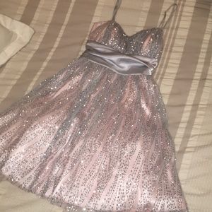 Sparkly pink and Silver prom dress!!